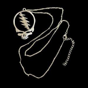 Grateful Dead Silver Plated Stainless Steel Necklace Steal Your Face